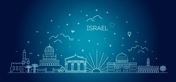 İsrail için doğrusal vektör simgesi — Stok Vektör
