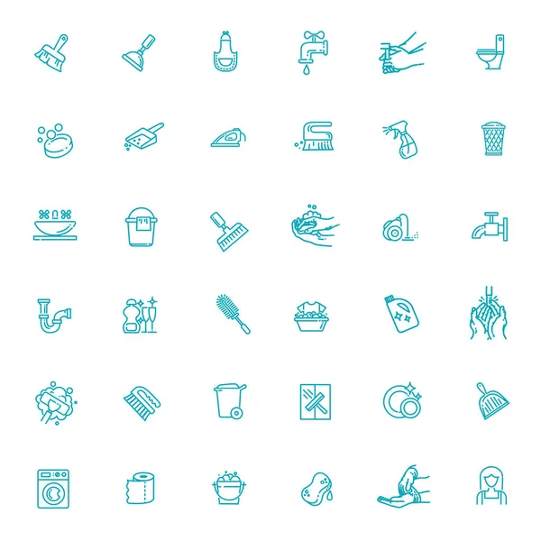 Lavadora, Servicio de limpieza. Iconos vectoriales — Vector de stock