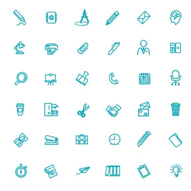 Özet web simgesi seti - Ofis