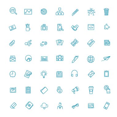 İnce çizgi simgeleri ayarlandı. İş simgeleri