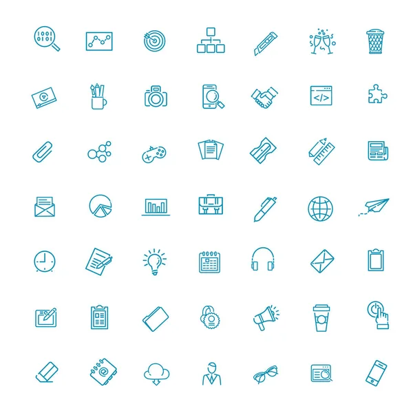 Conjunto de iconos de línea delgada. Iconos para los negocios — Vector de stock