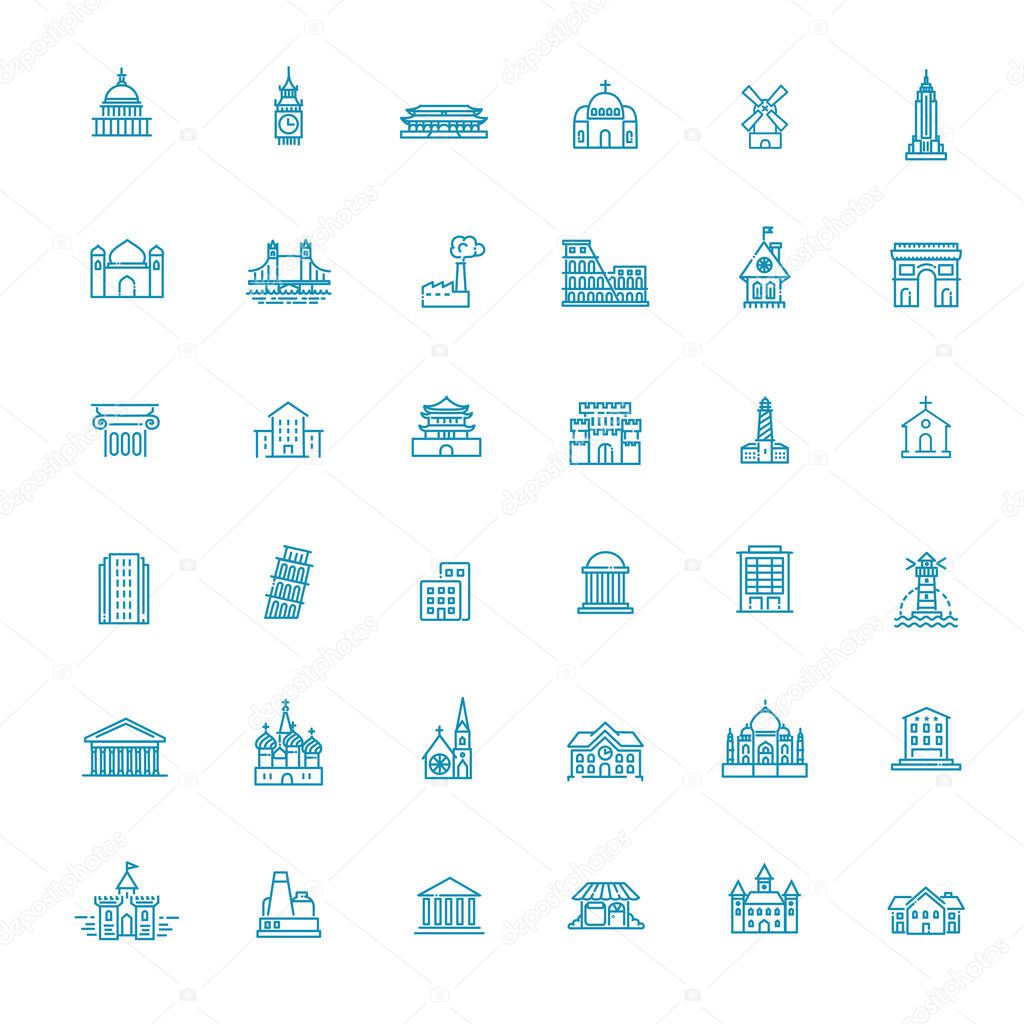 Building vector Icons set, Government