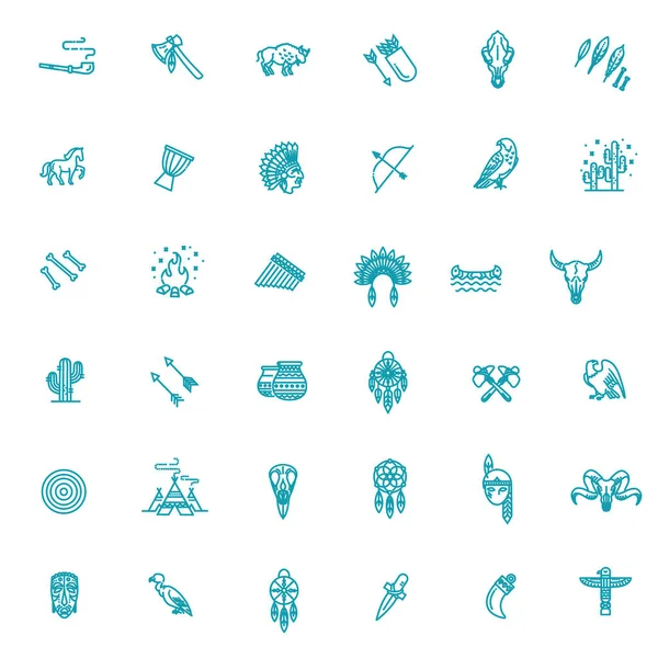 Conjunto de iconos de esquema tribal. Vector — Vector de stock