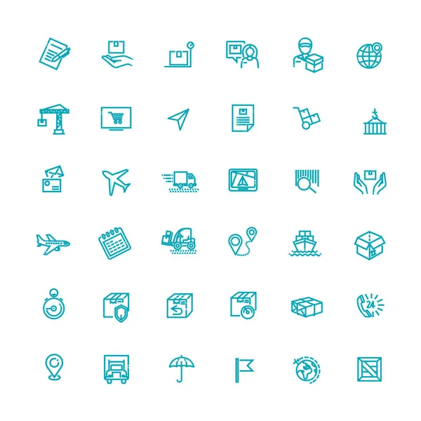 Envío Iconos Vectoriales Para Empresa Logística — Vector de stock