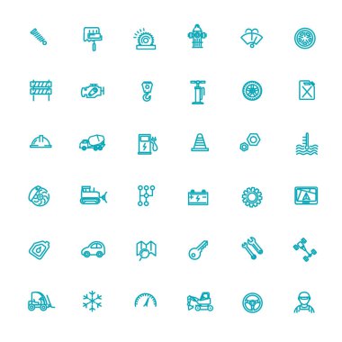 uto servis konsepti illüstrasyon ince çizgi düz tasarım