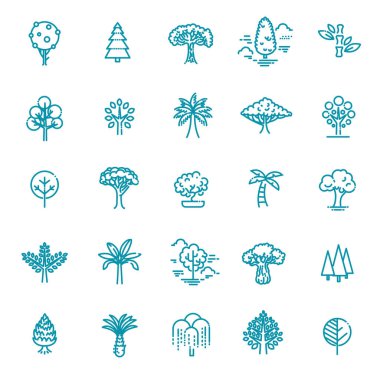 Vektör Hattı Simgeleri. Yaprak, orman, ağaç ve daha fazlasını içerir