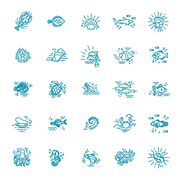 Elementos Diseño Náutico Aislados Sobre Fondo Conjunto Dibujos Animados Objetos — Vector de stock