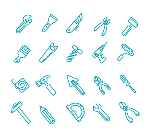 Colección de iconos de herramientas de construcción. Iconos vectoriales — Vector de stock