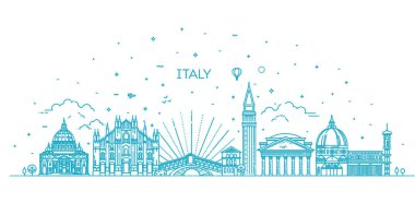 İtalya için doğrusal vektör simgesi