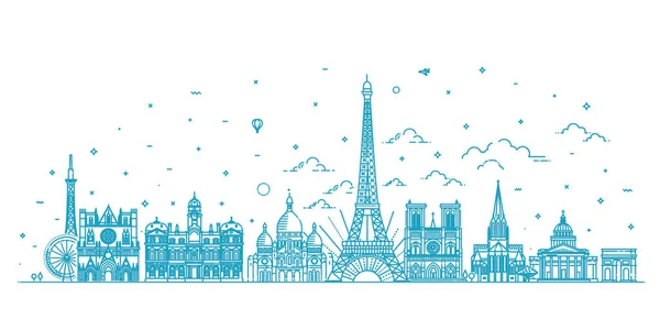 France vector skyline with panorama — Stock Vector