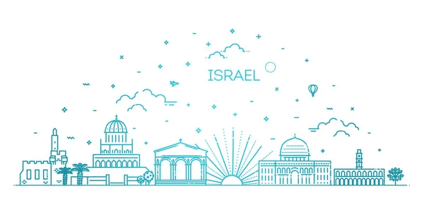 Lineair vectoricoon voor Israël — Stockvector