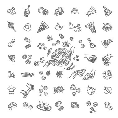 İtalyan geleneksel pizza vektörü ana hatları belirlendi