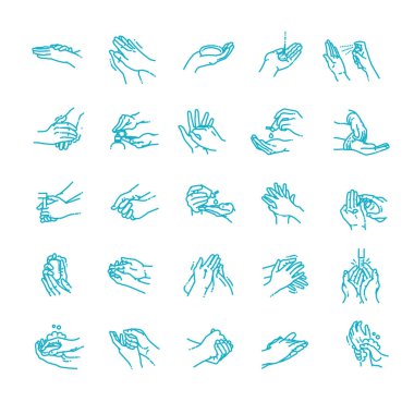 Elleri yıka simgesi seti