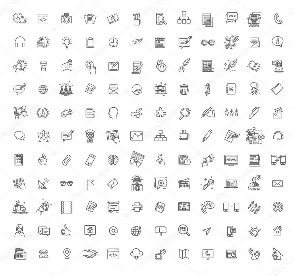 Big set Icons for business, digital marketing, mass media