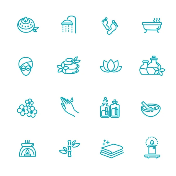 Umriss Web-Icon-Set - Wellness und Schönheit — Stockvektor