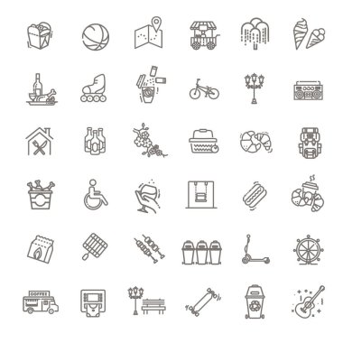 Şehir parkı simgeleri ayarlandı. Rekreasyon için açık arazi