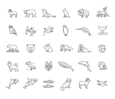 Doğrusal kutup hayvanları vektörü kümesi. Vektör