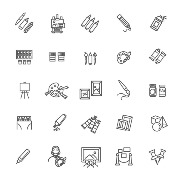 Conjunto de iconos web de esquema - herramientas de dibujo — Vector de stock