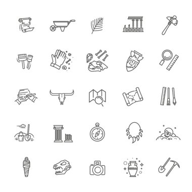 Arkeoloji satır Icons set
