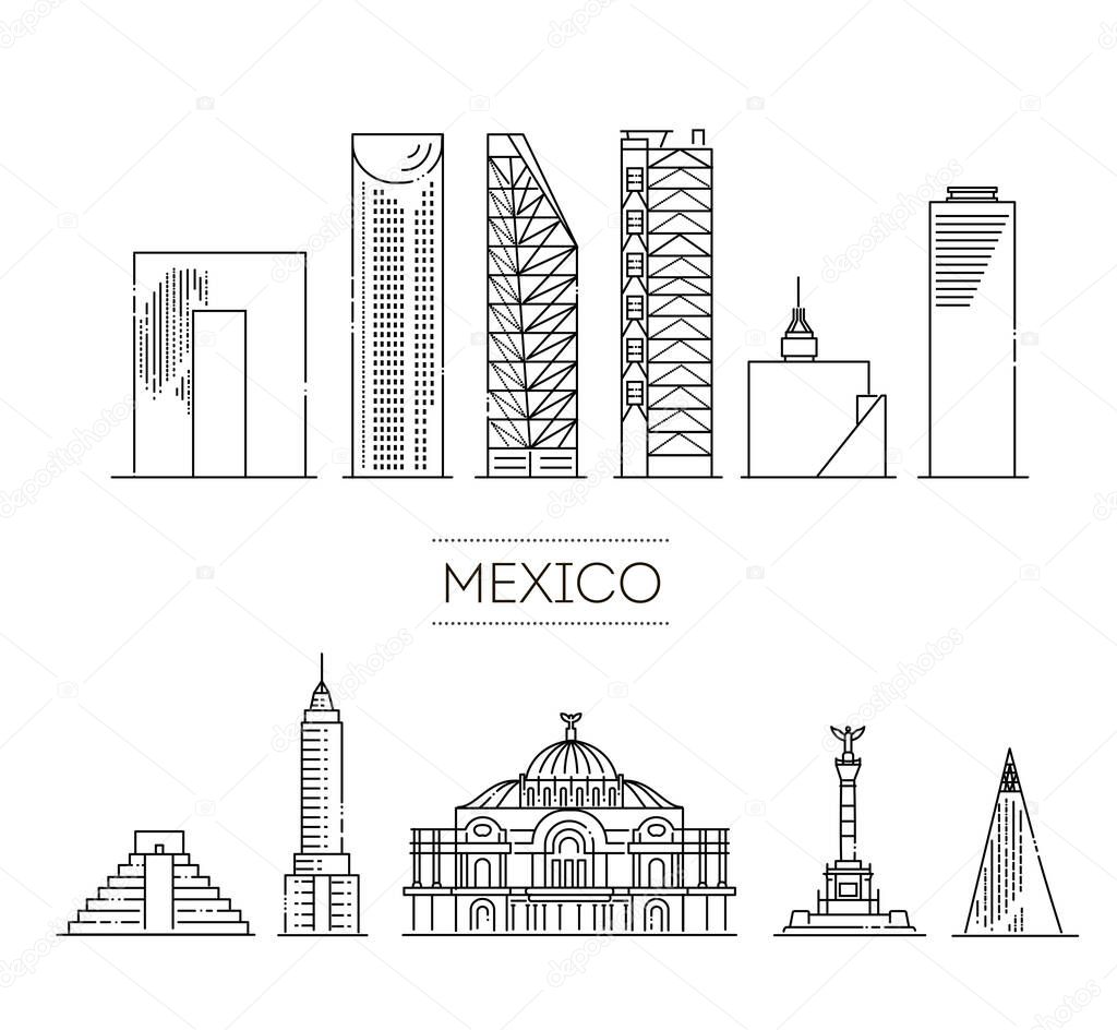 Vector illustration. Rio De Janeiro architecture line skyline illustration. Linear vector cityscape with famous landmarks
