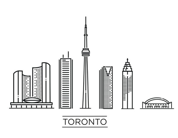 Торонто детализировал силуэт памятников. Векторная иллюстрация