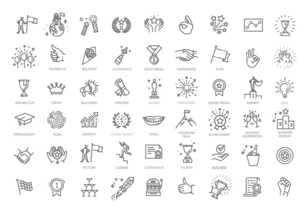 Conjunto de iconos de meta y logro — Archivo Imágenes Vectoriales