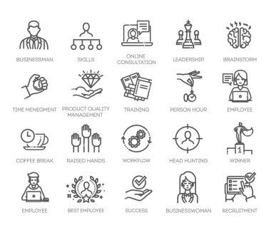 Taslak simge koleksiyonu. Basit vektör illüstrasyonu.