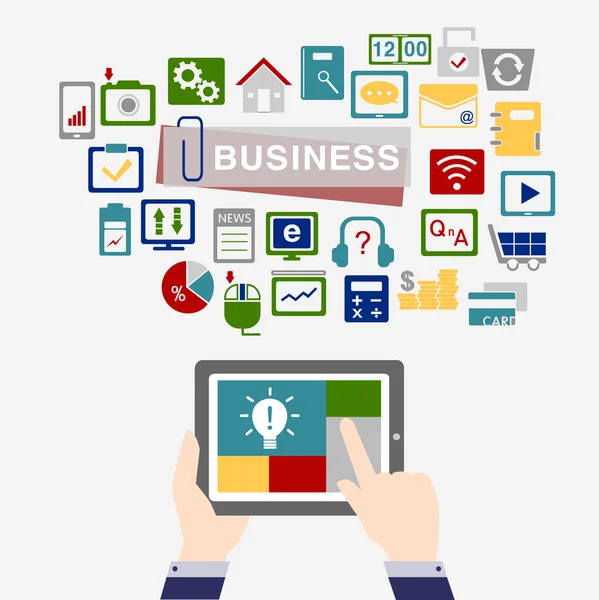 tablet ile iş kavramı simge arka plan