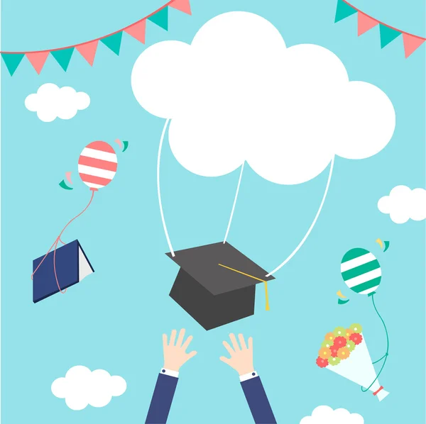 Celebrations of graduation — Stock Vector