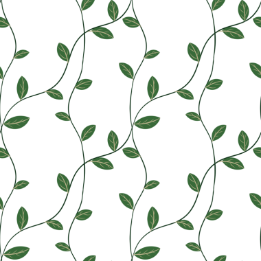 Yeşil sarmaşıklar ve şeffaf arka planda yapraklarla zarif, kumaş tasarımı, duvar kâğıdı, ambalaj ve eko temalı projeler için mükemmel..