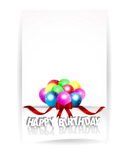 Fondo de cumpleaños con globos de colores — Vector de stock