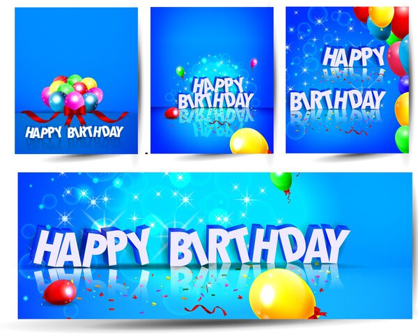 День рождения фон с красочными воздушными шарами