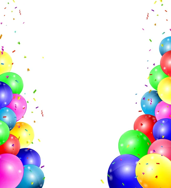 Fondo de cumpleaños con globos de colores — Archivo Imágenes Vectoriales