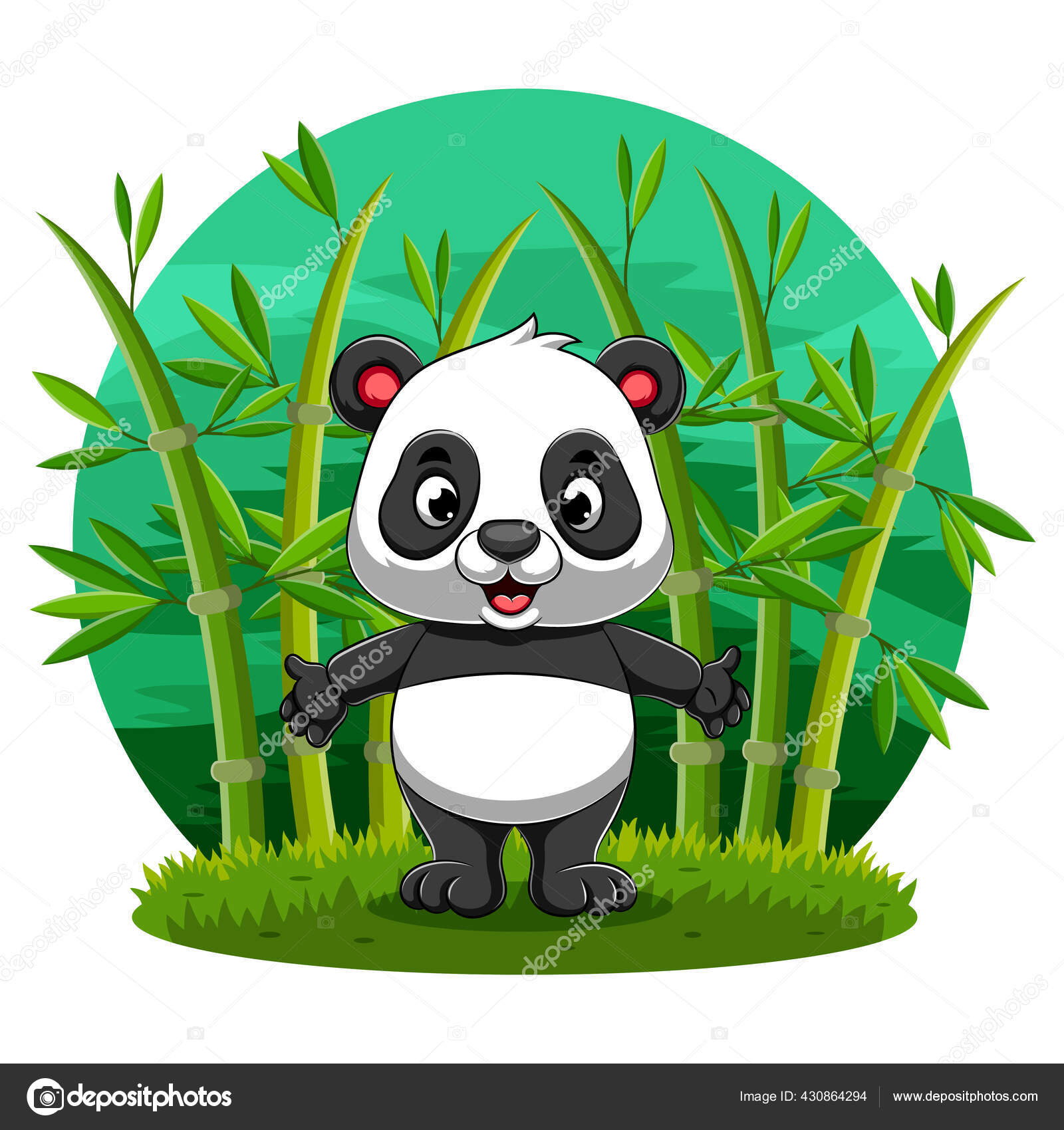 Ilustração de desenhos animados de panda com raiva posando isolado