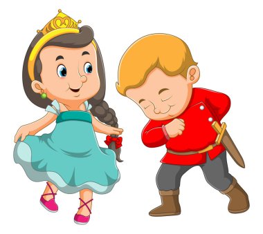 Elinde kılıç olan prens resimlerin kraliçesine saygı duyar.