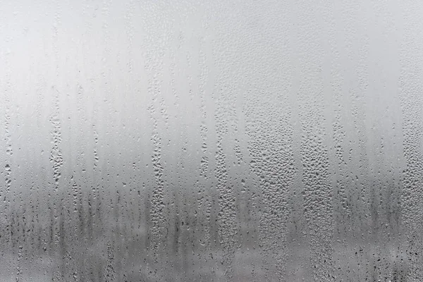 Gotas Naturais Água Fluem Para Baixo Vidro Alta Umidade Sala — Fotografia de Stock