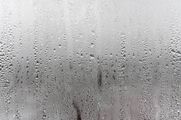 Krople Wody Kondensacja Kropla Deszczu Kondensacja Tekstury Zamknij Zamglone Szkło — Zdjęcie stockowe