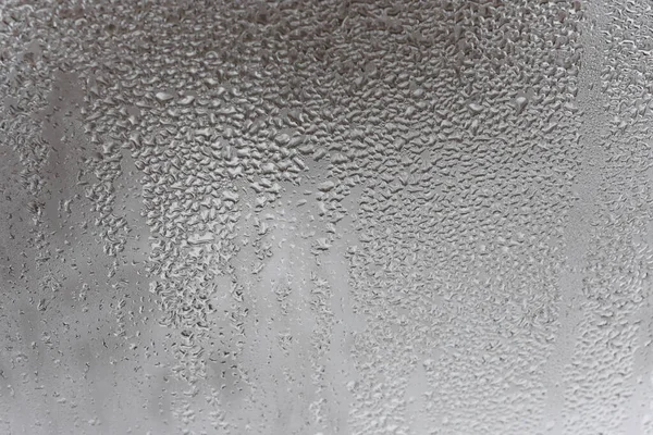 Close Misted Glass Droplets Water Draining Dripping Condensation Water Drops — Stock Photo, Image