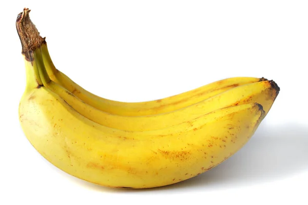Trois Bananes Jaunes Sur Fond Blanc — Photo