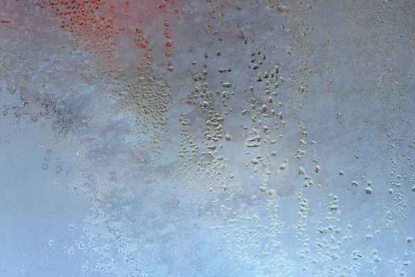 Natürliche Gefrorene Kondenswassertropfen Auf Transparentem Glas Schöner Hintergrund Aus Einem — Stockfoto