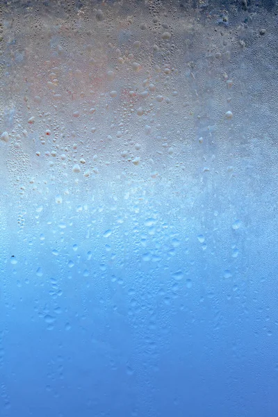 Přírodní Zmrzlé Kapky Kondenzace Průhledném Skle Krásné Zázemí Zamrzlého Okna — Stock fotografie