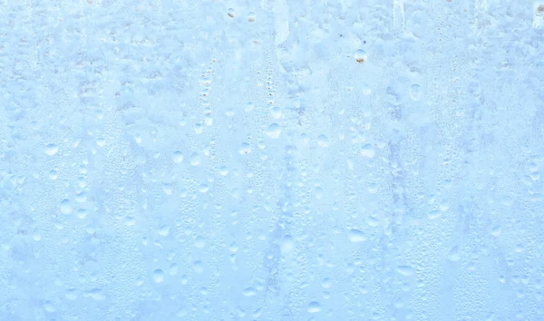 Bevroren Druppels Condensatie Een Raam Een Scherpe Temperatuurdaling Scherp Bevroren — Stockfoto