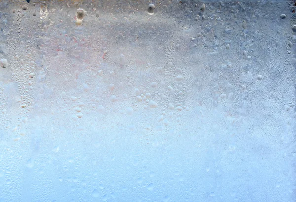Gefrorene Kondenswassertropfen Auf Einem Fenster Ein Starker Temperatursturz Stark Gefrorene — Stockfoto