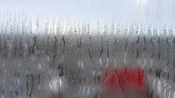 Horizontaler Kondensationshintergrund Auf Transparentem Glas Mit Hoher Luftfeuchtigkeit — Stockfoto