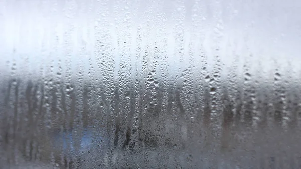 Horizontaler Kondensationshintergrund Auf Transparentem Glas Mit Hoher Luftfeuchtigkeit — Stockfoto