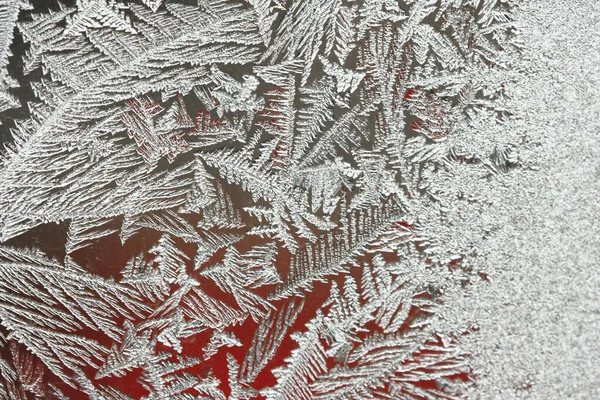 Bakgrund Naturligt Fryst Glas Fönsterglas Med Ett Vackert Mönster — Stockfoto