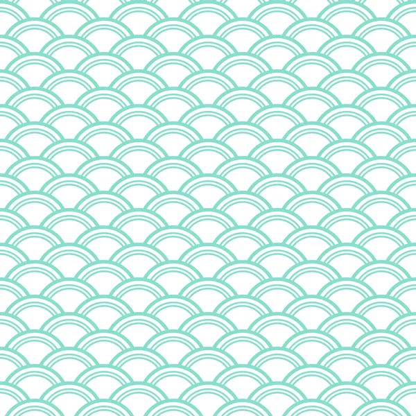 Patrón de escamas de peces blancos y aqua, fondo de textura sin costuras — Vector de stock