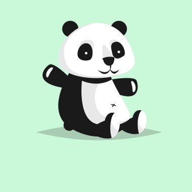 Sevimli vektör karakter: panda