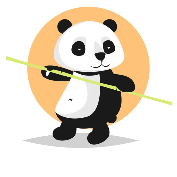 Sevimli vektör karakter: bambu ile panda