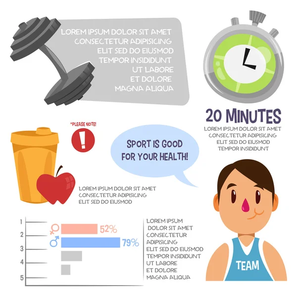 Spor Infographic erkekler için. Vektör çizim